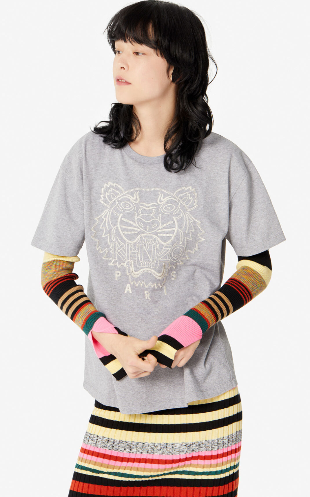 Kenzo Capsule Expedition Tiger T Shirt Grey For Womens 7952FYETS